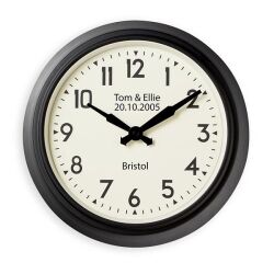 文字入れ品　ロジャーラッセルRogerLascelles社製 PERSONALISED　Smiths Retro Clock 38cm　掛け時計　PD-SM-RETRO-BLACK