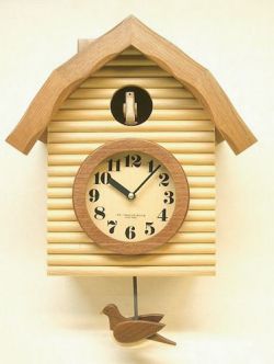 鳩時計 ハト時計 カッコー時計 QL725NA  レトロ鳩時計　さんてる 日本製 振り子時計