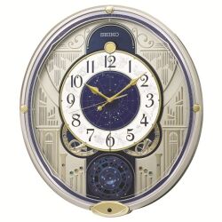 からくり時計 セイコー 掛け時計 SEIKO壁掛け時計 ウエーブシンフォニー RE582G SEIKO電波時計 ウォールクロック 報時 メロディ 名入れ