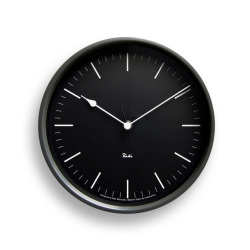 Lemnos　レムノス　電波掛け時計 Riki　STEEL CLOCK　ブラック　WR08-24BK　φ204