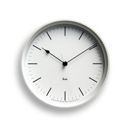 Lemnos　レムノス　電波掛け時計 Riki　STEEL CLOCKホワイト　WR08-24WH　φ204