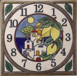 陶器の温かさとイタリアンアートに溢れる魅力！　アントニオ・ザッカレラAntonio Zaccarella 陶器　置き掛け兼用時計　ZC914-003