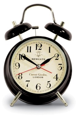 お洒落なダブルベルデザインが魅力！NEW GATEニューゲート　アラームクロック　Covent Garden Black-M