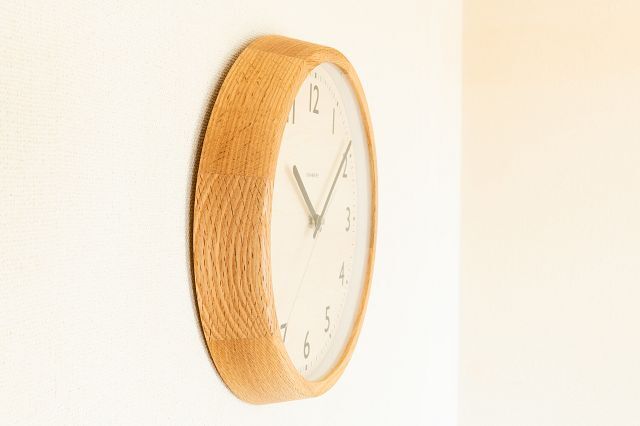 DROP CLOCK シャンブル掛け時計 電波時計 オーク 北欧 掛け時計