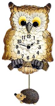 Terrastudio セラミック 時計 テラスタジオ 陶器 振り子時計 掛け時計 ドイツ製 Wall Clock 00-2217 フクロウ