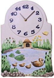 Terrastudio　セラミック時計　  テラスタジオ　陶器　掛け時計　ドイツ製　Wall Clock 00-2606 アヒル　壁掛け時計　手造り　ギフト　贈り物　お洒落【送料無料】