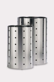 美品　【希少デザイン】ステンレスダストボックス／ゴミ箱 無垢材製天板付き シンプルで機能性が高いステンレス製ゴミ箱ANGOLO ZACK 50477