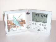 吹き込んだ声をアラームに出来る！録音再生機能付き目覚まし時計レコーダーアラームクロック　フォトフレーム付き 　SILVER 70169