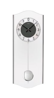 斬新デザインがお洒落！　ＡＭＳ振り子時計　アームス掛け時計　7480　ガラス　お洒落