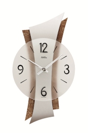天然木がアクセント！　ＡＭS　アームス掛け時計　AMS9401