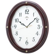 エレガントな木製フレームがお洒落です！セイコー掛け時計エンブレム　SEIKO電波時計　HS552B　