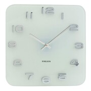 Karlsson　カールソン　掛け時計　Karlsson　Vintage　Square　Glass　Clock　ホワイト　壁掛け時計　KA4399【送料無料】