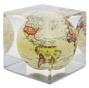 ゆっくりと回り続ける不思議な地球儀 5"MOVA CUBE  GLOBES 　ムーバキューブグローブ　MC5ATE 　φ１２．７ｃｍ  Antique Beige