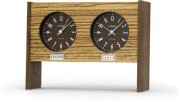 二カ国の時刻を表示する木目が綺麗なデュアルクロック　INHOUSEインハウス製置き時計　ZEBRANO TIME　TZ42ZV