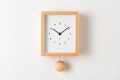 シンプルでモダンなデザイン　振り子時計 CHAMBRE  ブランクロック　CH072NA  ナチュラル Blanc Clock アラビア数字