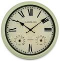 屋内屋外兼用！温湿度計付き掛け時計　ロジャーラッセルRogerLascelles社製 Metal Outdoor Clock  36cm掛け時計　TS-LASC-OD-CRM