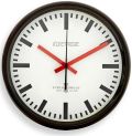 ロジャーラッセルRogerLascelles社製 Black Swiss Inspired Station Clock  Wall Clock 30cm掛け時計　TS-SYNC-BLACK