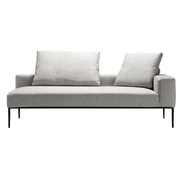 [kontinent] 3P片肘ソファ（向って右）　※ボルスター付クッションS×1set、L×1set_正面_SN111