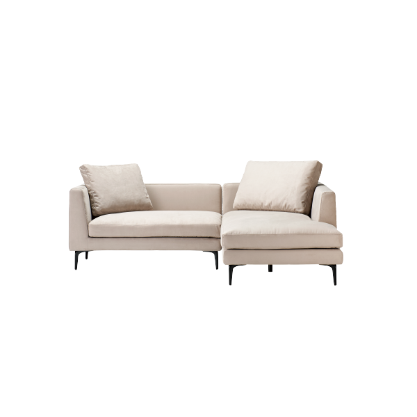 [arione] カウチ（向って右）＋2P片肘ソファS（向って左）　※背クッションM、L×各1set_正面_W1-110