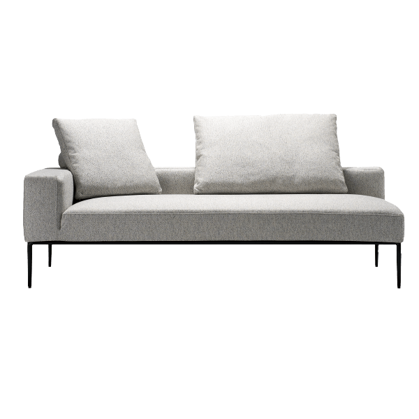 [kontinent] 3P片肘ソファ（向って左）　※ボルスター付クッションS×1set、L×1set_正面_SN111