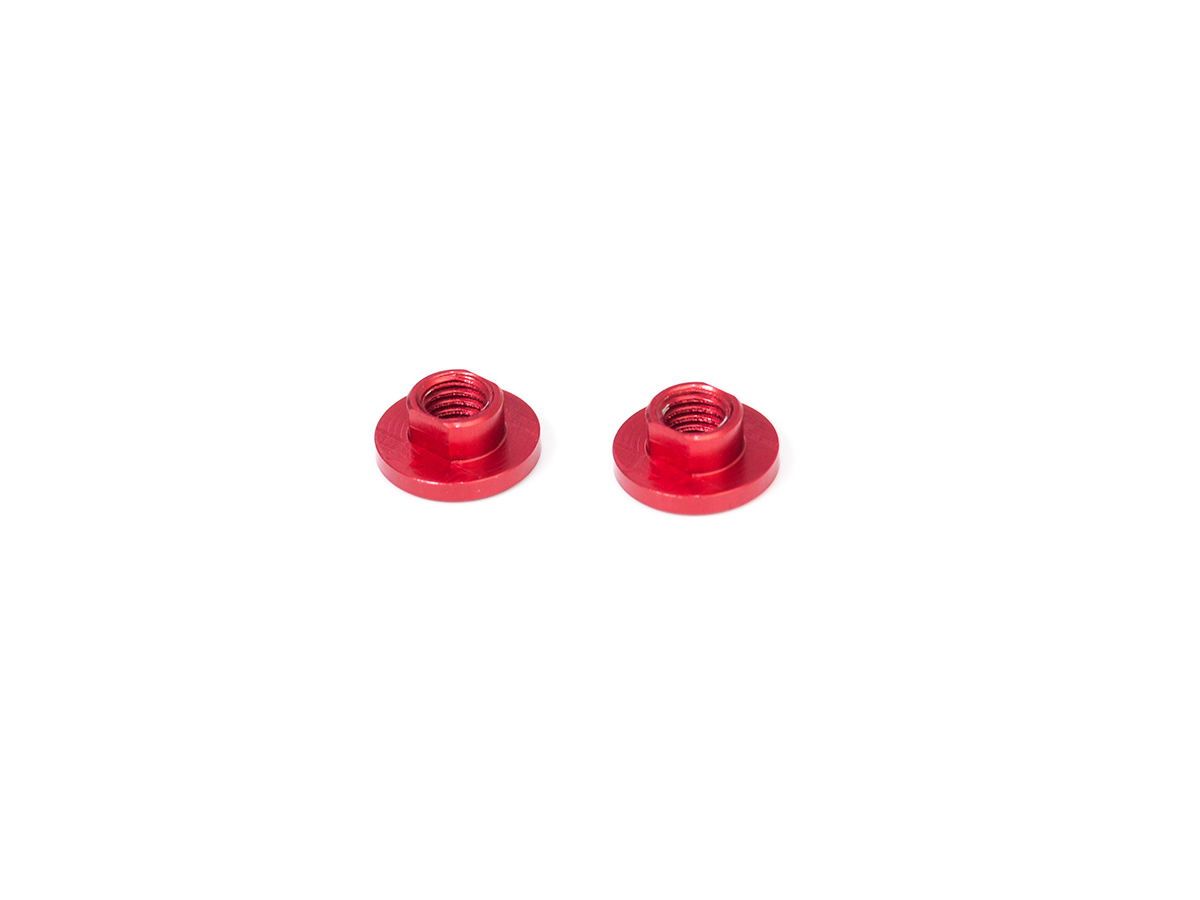 <T283> アルミフランジカラー M3x4x3.0mm（レッド/2個）