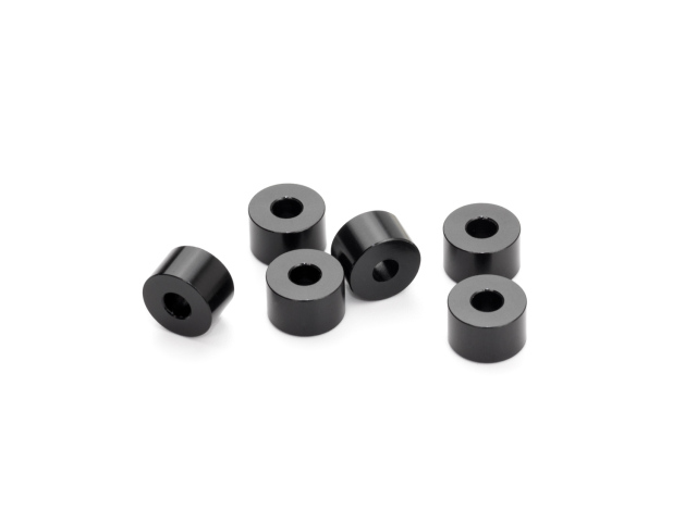 <A73850> アルミスペーサー3x8x5.0mm（ブラック/6個）