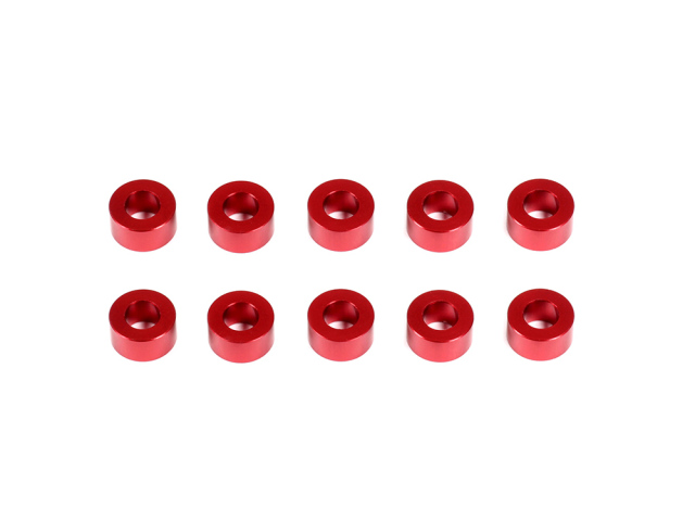 <CM-A005-30> アルミスペーサー3x6x3.0mm（レッド/10個）