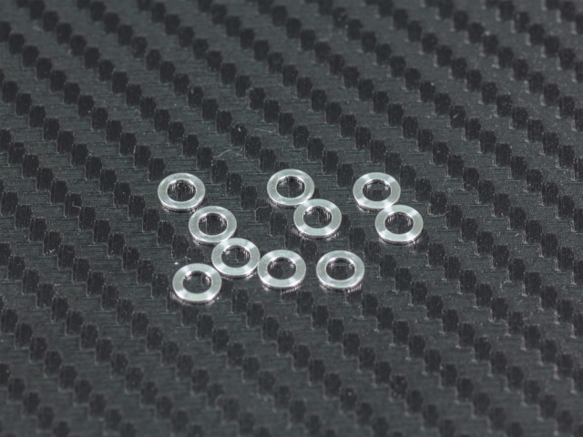 <F066> 車高調整用アルミスペーサー0.5mm（シルバー/10個）