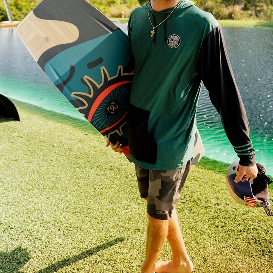 RONIX  Men's UV Shade Wick Dry Hoodie - Jade / Black