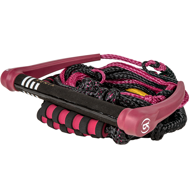 RONIX Women's Sil. Bungee Surf Rope w/11 in. Hndl. w/ 25ft 4-Sect. Rope - Merlot