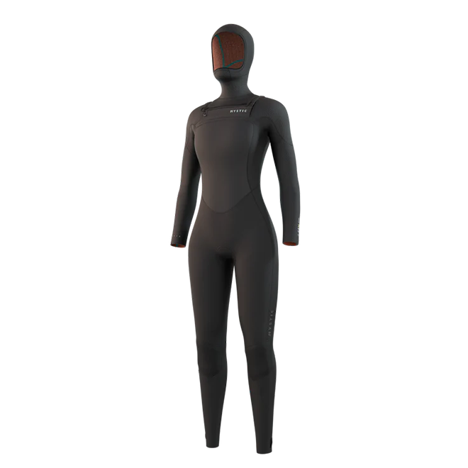 MYSTIC  Gem Hooded Fullsuit 6/4/3mm  Front Zip Women Black