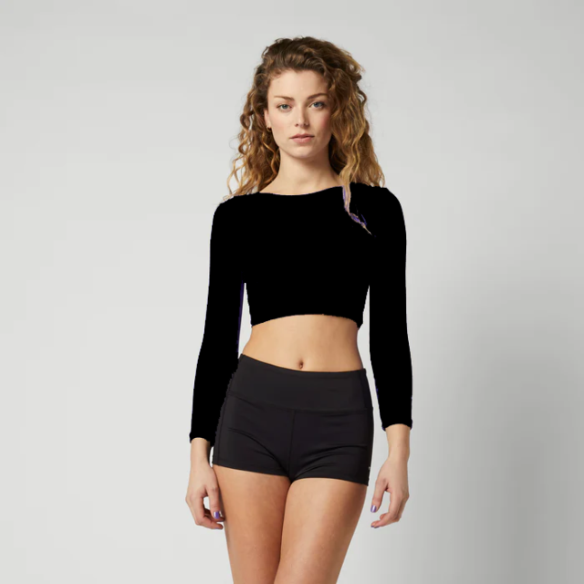 Mystic Sunn L/S Crop Rashvest Women - Black