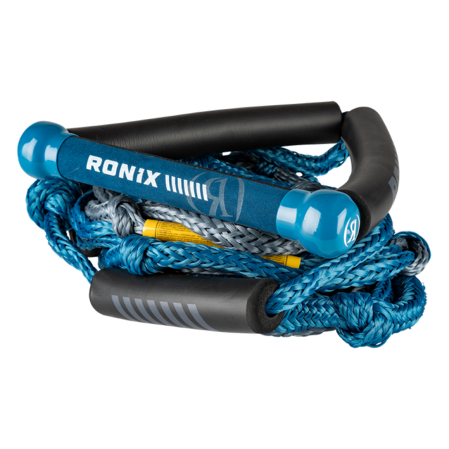 RONIX Bungee Surf Rope w/10 in. Handle Hide Grip - 25ft. 5-Sect. Rope - SlateBlue