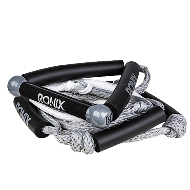 RONIX Bungee Surf Rope 10" Hide Grip-25ft 4Sect. Rope Silver