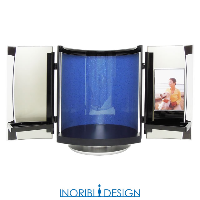 小さなデザイン仏壇　【PULEA（ピュレア）】　黒・飾り板[藍輝] Aiki