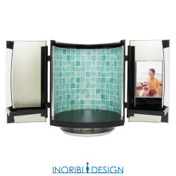 小さなデザイン仏壇　【PULEA（ピュレア）】　黒・飾り板[藍緑] Airyoku