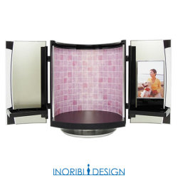 小さなデザイン仏壇　【PULEA（ピュレア）】　黒・飾り板[撫子] Nadeshiko