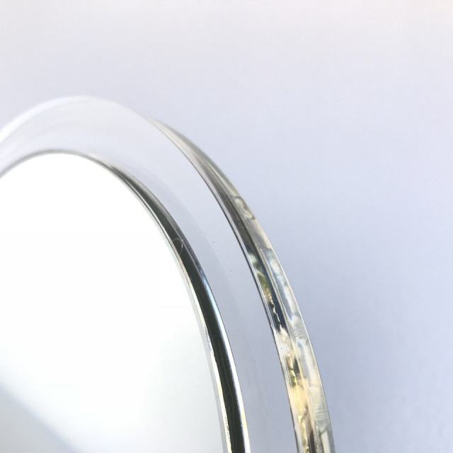 TS2100 卓上両面スタンドミラー 裏面拡大鏡 クロームメッキ 2ミリ厚