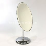 TS387 卓上小判型スタンドミラー 3ミリ厚幅広面取りミラー使用 クロームメッキ サイズH230mm×W155mm（台湾製）