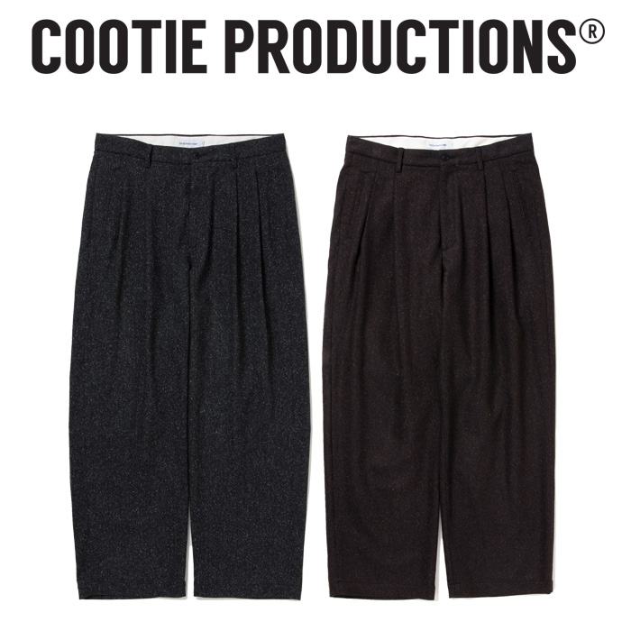 COOTIE(クーティー) 　 Silk Nep Herringbone 2 Tuck Wide Trousers 　【COOTIE】【CTE-25A120】【ヘリンボーン シルクネップ 2タッ
