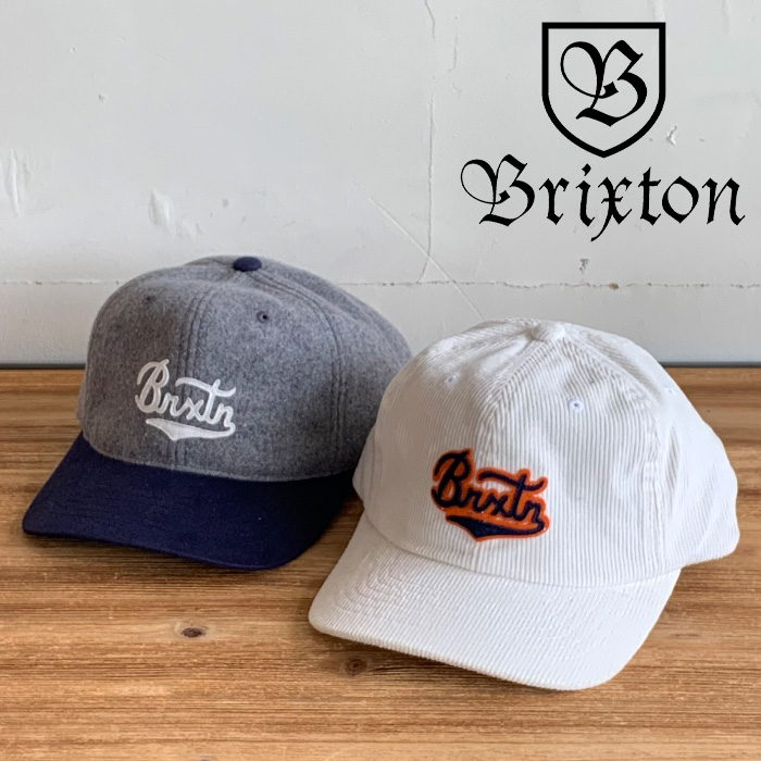BRIXTON(ブリクストン)　BURT MP CAP (WHITE CORD)(HG WASHED NAVY)　【スナップバックキャップ 帽子 6パネル】　