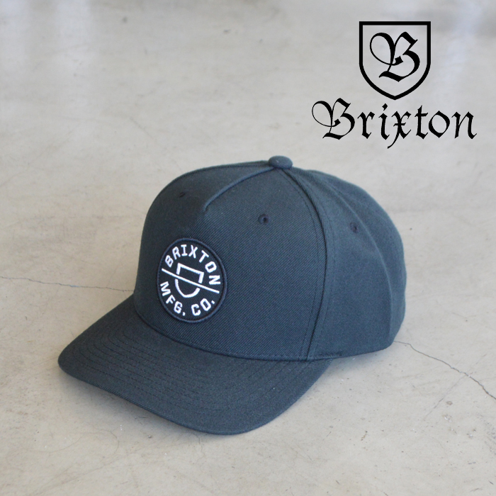 BRIXTON(ブリクストン)　CREST C MP SNAPBACK(BLACK)　【キャップ 帽子 スナップバック】【ブリクストン キャップ】【定番 人気 シン