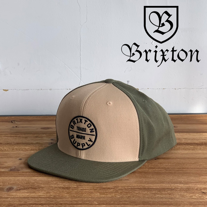 BRIXTON(ブリクストン)　OATH III SNAPBACK CAP (OLIVE SURPLUS/SAND)　【スナップバックキャップ 帽子】【ブリクストン キャップ 定