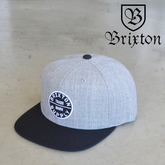 BRIXTON(ブリクストン)　OATH III SNAPBACK CAP (LT HEATHER GRAY/BLACK)　【スナップバックキャップ 帽子】【ブリクストン キャップ