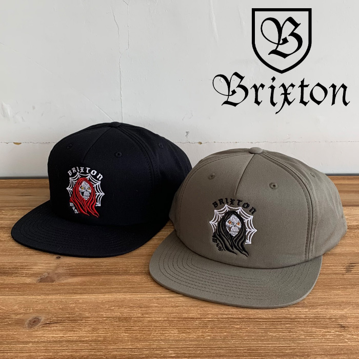 BRIXTON(ブリクストン)　REAPER MP SNAPBACK CAP (BLACK)(OLIVE SURPLUS)　【スナップバックキャップ 帽子】【ブリクストン キャップ