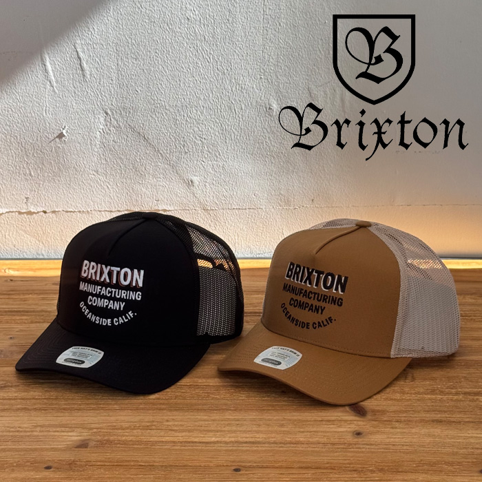 BRIXTON(ブリクストン)　REDOUBT MP NETPLUS TRUCKER HAT (BLACK/BLACK)(WASHED COPPER/SAND)　【メッシュキャップ 帽子 ブリクスト