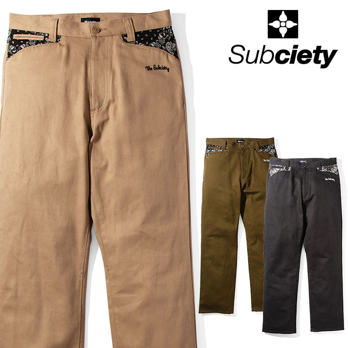 SUBCIETY (サブサエティ)　 WORK PANTS-PAISLEY-　【ワークパンツ】【104-01608】【2021AUTUMN&WINTER】【お取り寄せ キャンセル不可