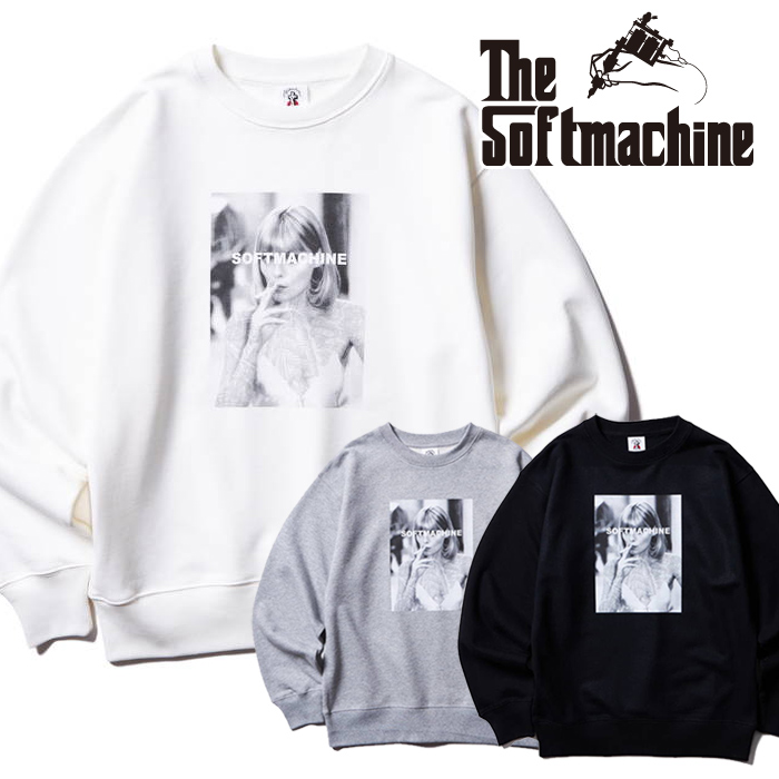 SOFTMACHINE (ソフトマシーン)　ELVIRA SWEAT　【スウェット】【ブラック ホワイト グレー タトゥー】【2024 SPRING&SUMMER COLLECTI