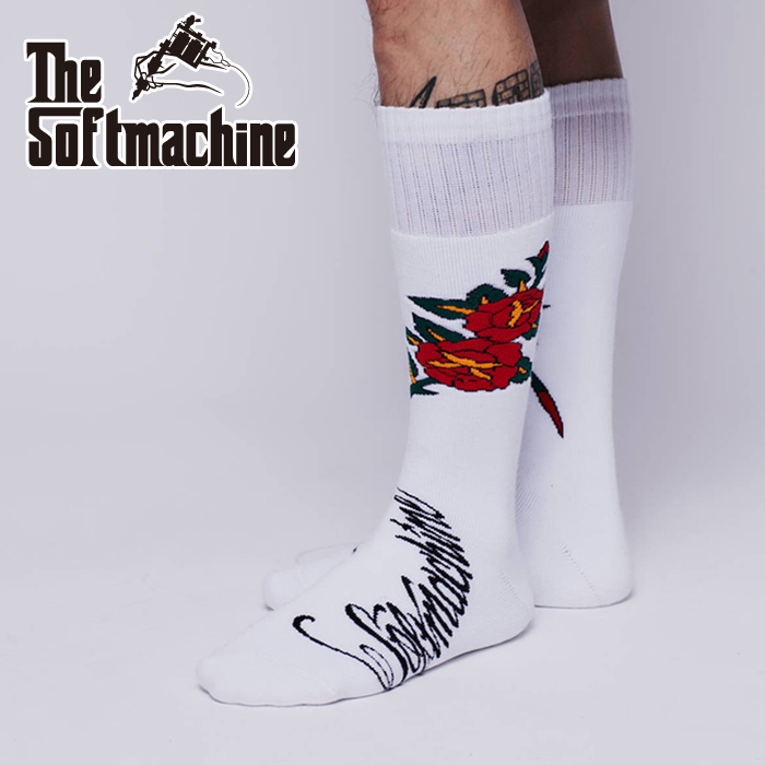 SOFTMACHINE (ソフトマシーン)　ROSE SOX　【ソックス】【ブラック ホワイト タトゥー】【2025 AUTUMN&WINTER 先行予約】【キャンセ