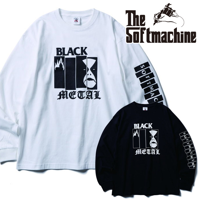 SOFTMACHINE (ソフトマシーン)　 BLACK METAL-T(L/S T-SHIRTS)　【Tシャツ 長袖】【ホワイト ブラック タトゥー】【2026 SUMMER VACA
